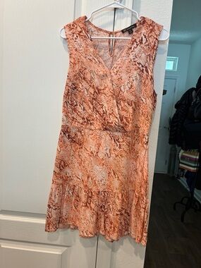 INC International Concepts Sleeveless Orange Snakeskin-Print Mini Dress